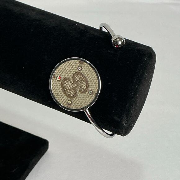 Gucci canvas on a Stainless Steel Bendable Bangle Bracelet Swarovski - Picture 2 of 6